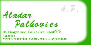 aladar palkovics business card